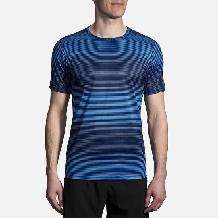 Brooks Ghost Men's Short Sleeve Running Shirt - Blue (59268-VROW)
